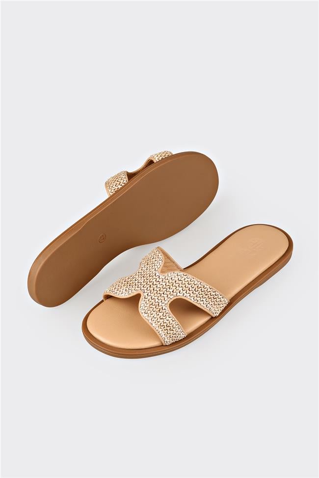 Naturel Kadın Düz Terlik