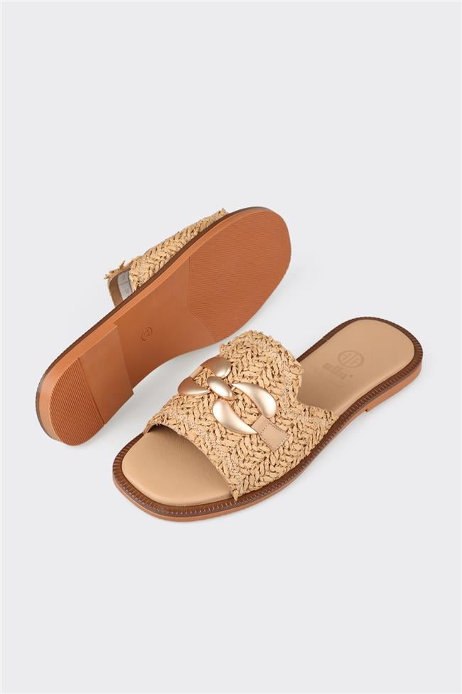 Naturel Kadın Düz Terlik