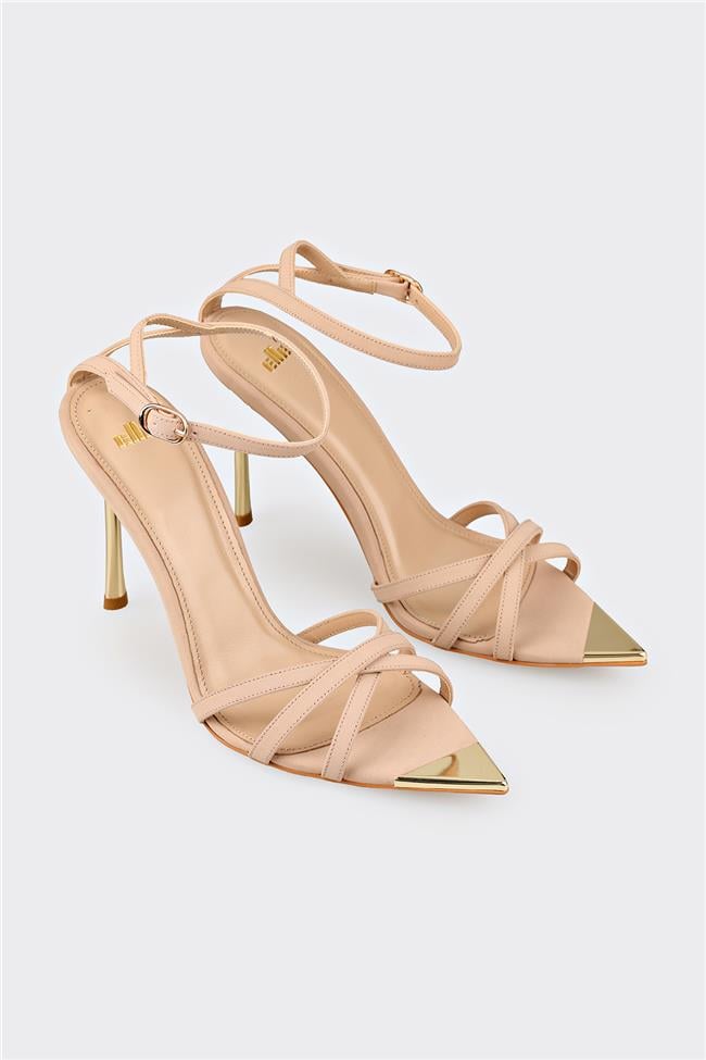 Naturel Kadın Topuklu Ayakkabı