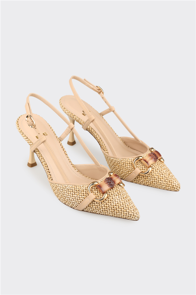 Naturel Kadın Topuklu Ayakkabı