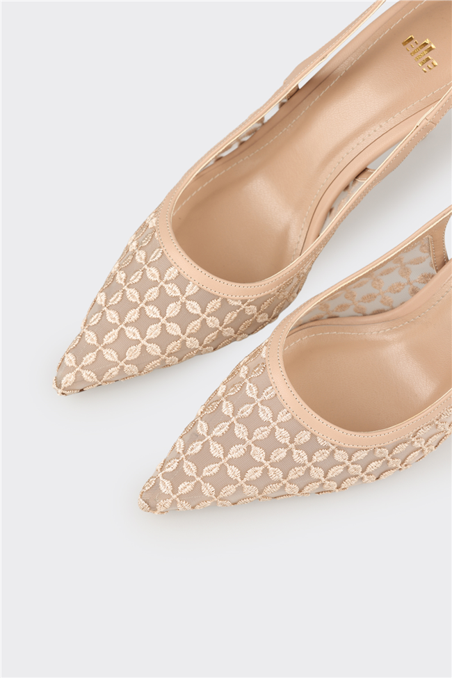 Naturel Kadın Topuklu Ayakkabı