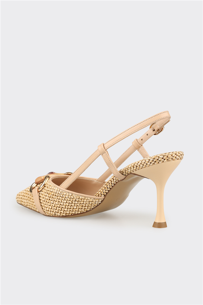 Naturel Kadın Topuklu Ayakkabı