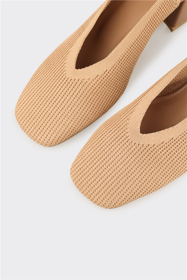 Naturel Kadın Topuklu Ayakkabı