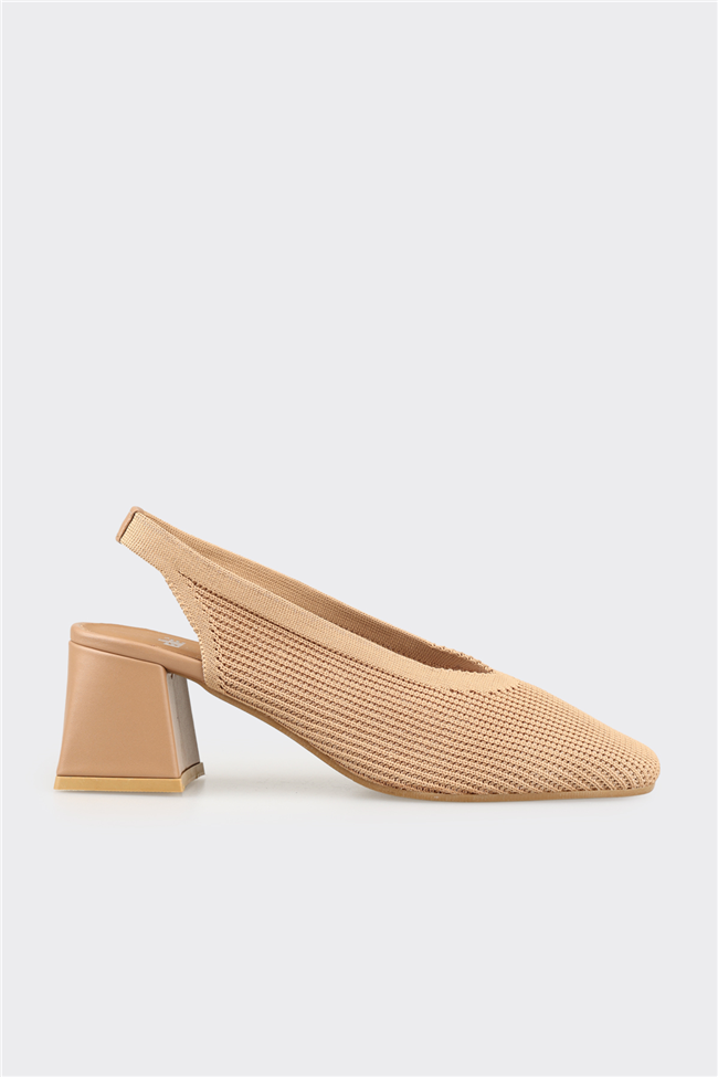 Naturel Kadın Topuklu Ayakkabı