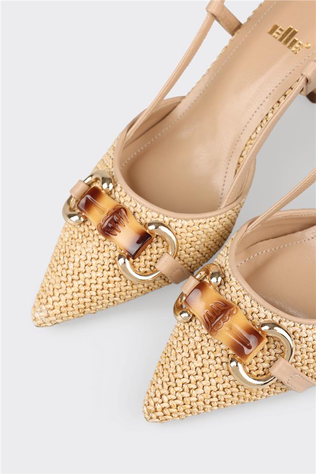 Naturel Kadın Topuklu Ayakkabı