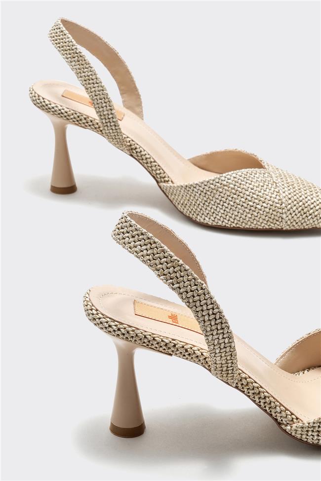 Naturel Kadın Topuklu Ayakkabı