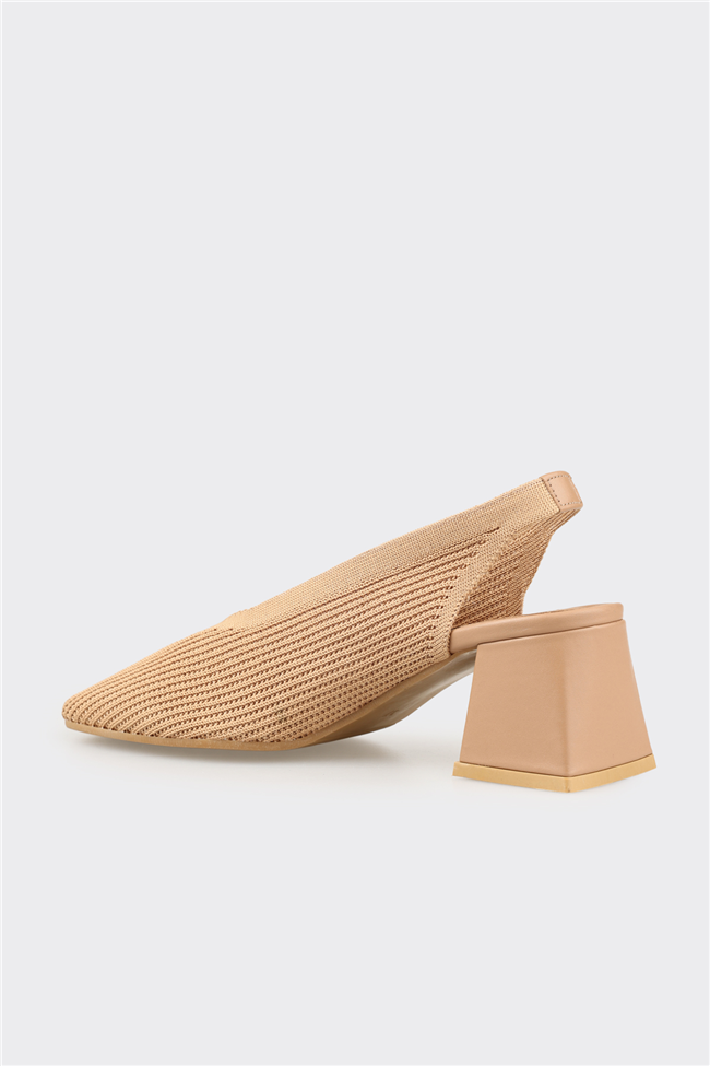 Naturel Kadın Topuklu Ayakkabı