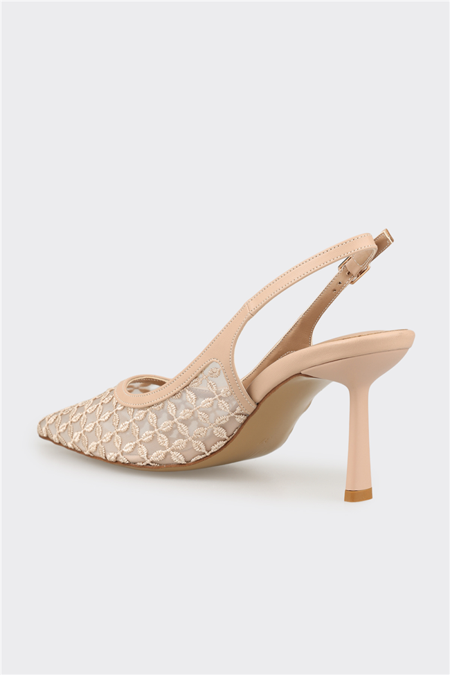 Naturel Kadın Topuklu Ayakkabı