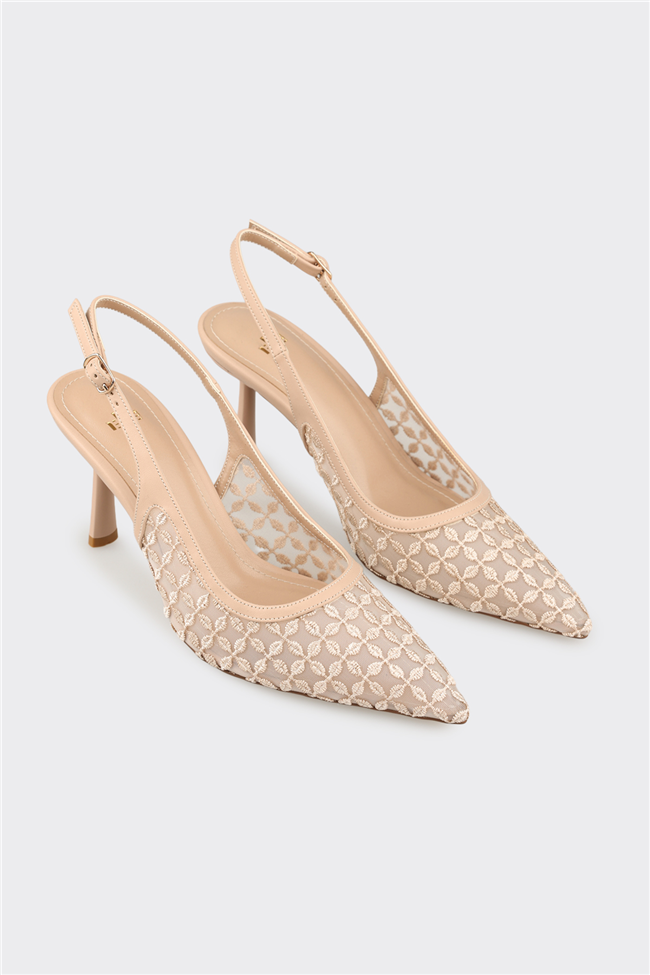 Naturel Kadın Topuklu Ayakkabı