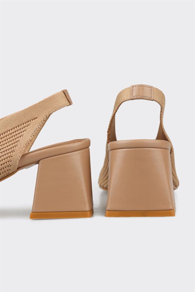 Naturel Kadın Topuklu Ayakkabı