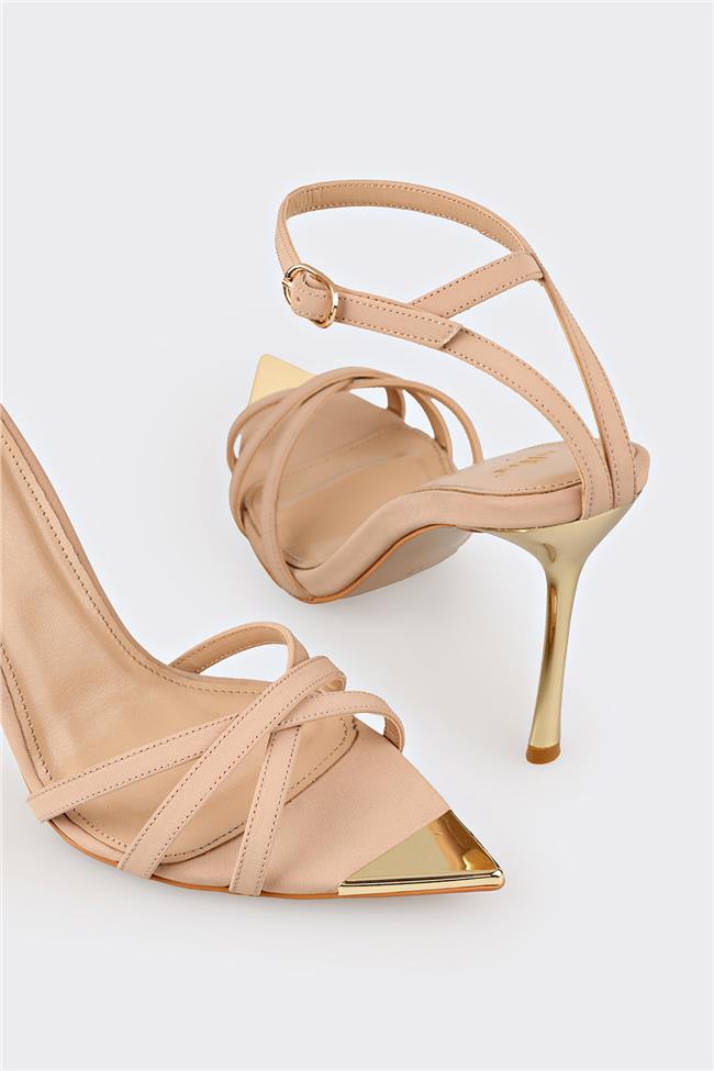 Naturel Kadın Topuklu Ayakkabı