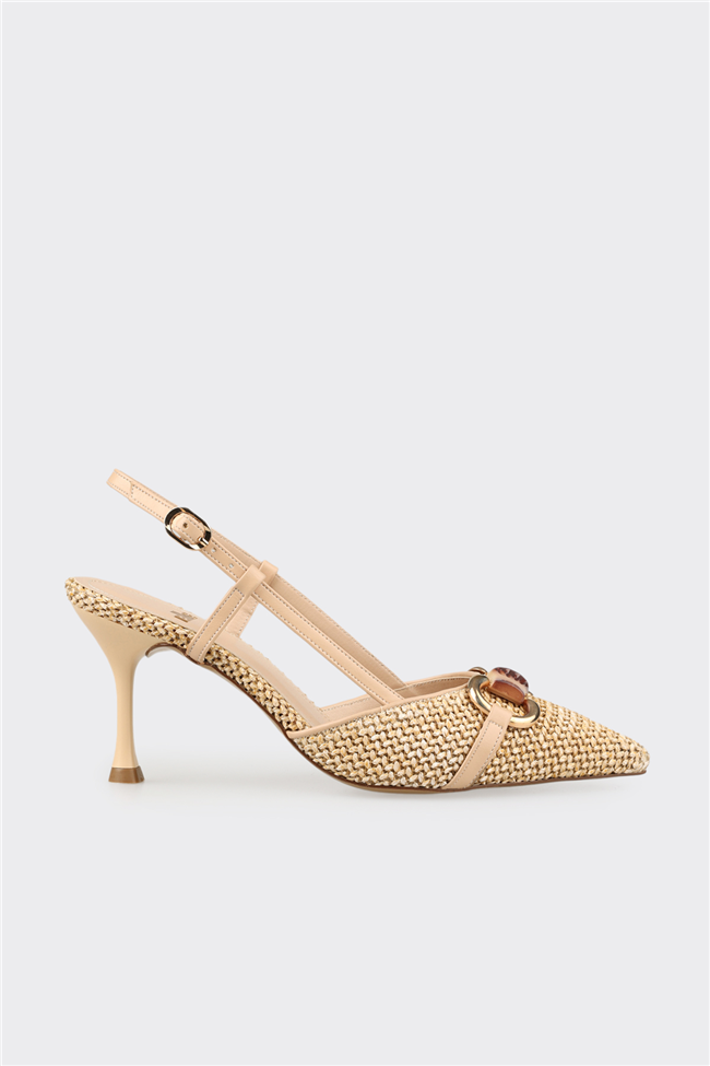 Naturel Kadın Topuklu Ayakkabı