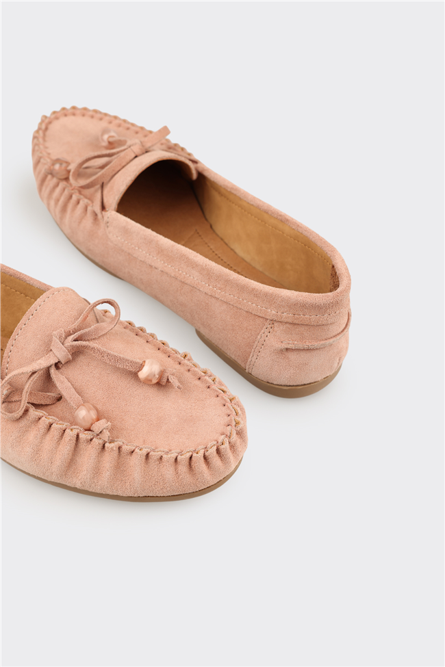 Pembe Deri Kadın Günlük Ayakkabı