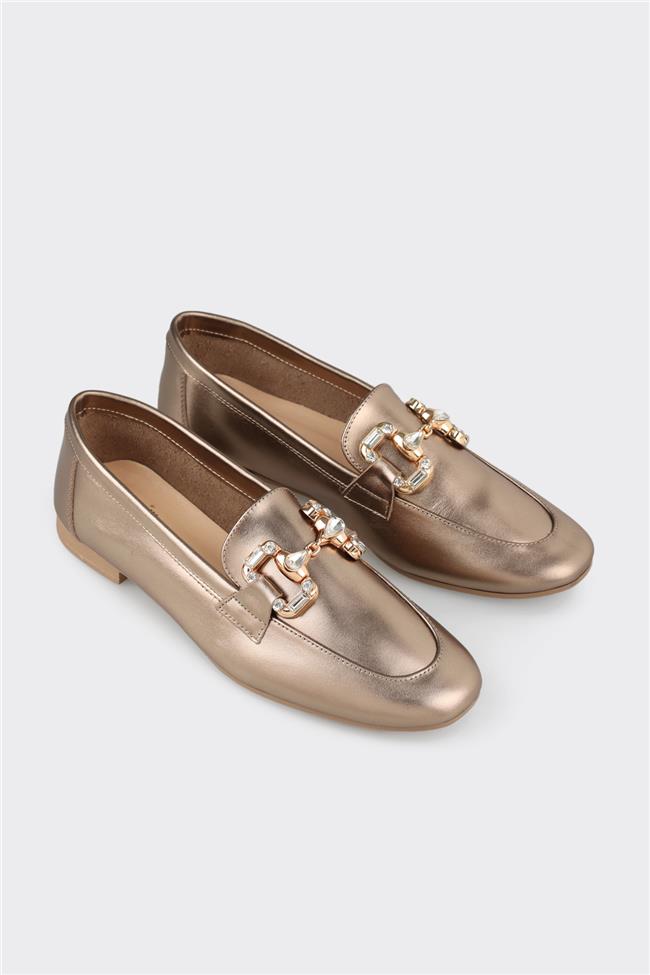 Platin Deri Kadın Günlük Ayakkabı