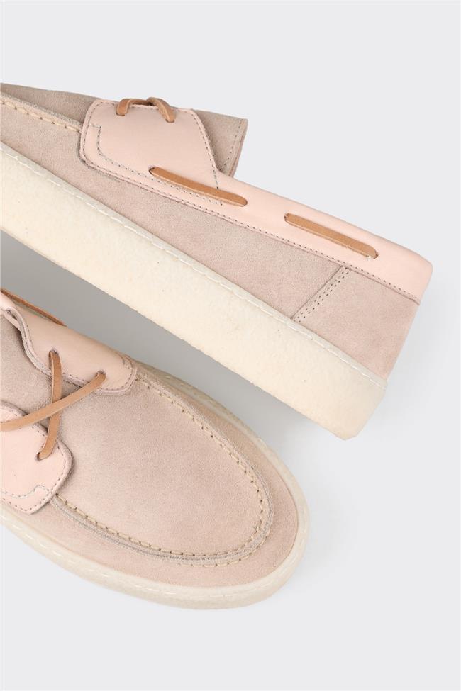 Pudra Deri Kadın Günlük Ayakkabı