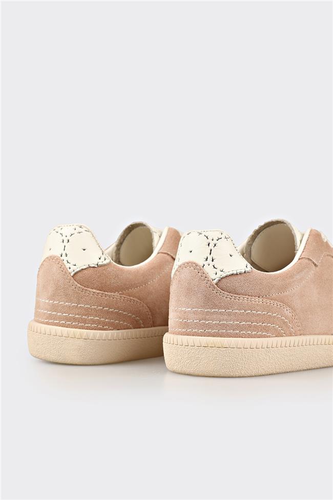 Pudra Deri Kadın Spor Ayakkabı