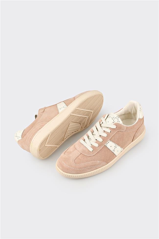 Pudra Deri Kadın Spor Ayakkabı