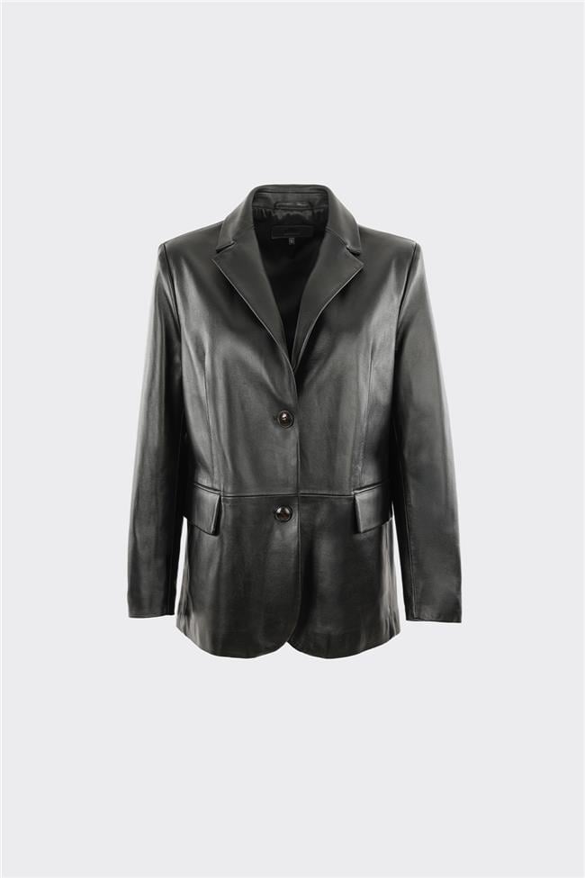 Siyah Kadın Deri Ceket