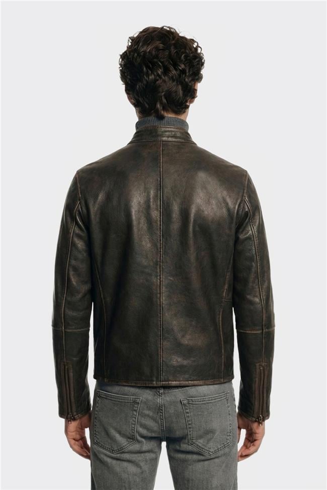 Siyah Deri Erkek Ceket