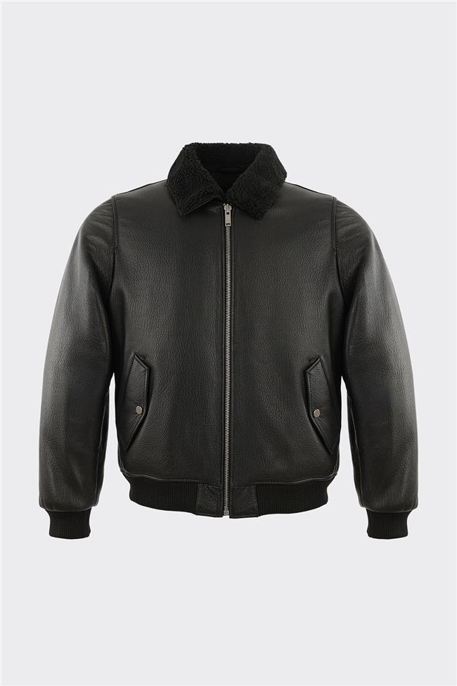 Siyah Deri Erkek Ceket