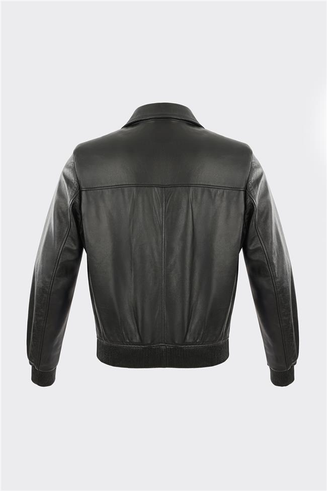 Siyah Deri Erkek Ceket
