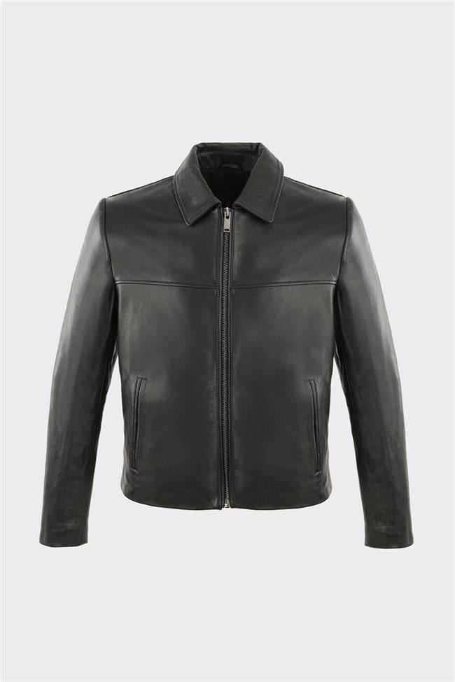 Siyah Deri Erkek Ceket
