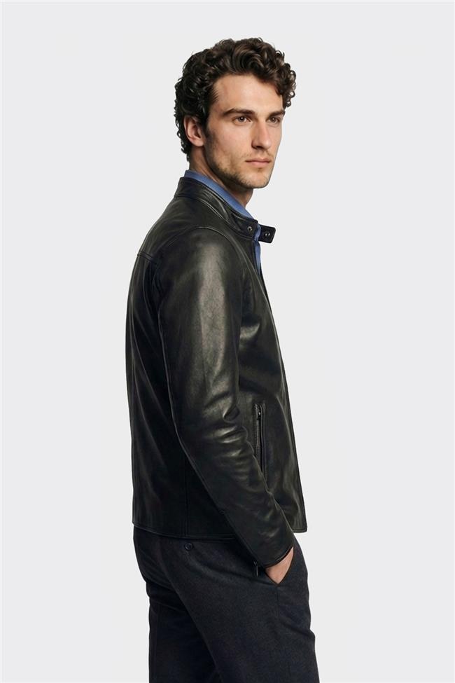 Siyah Deri Erkek Ceket