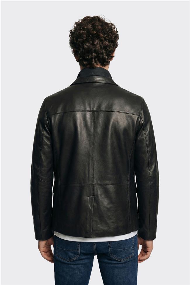 Siyah Deri Erkek Ceket