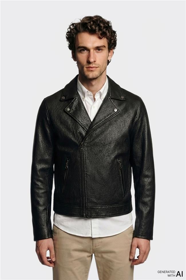 Siyah Deri Erkek Ceket
