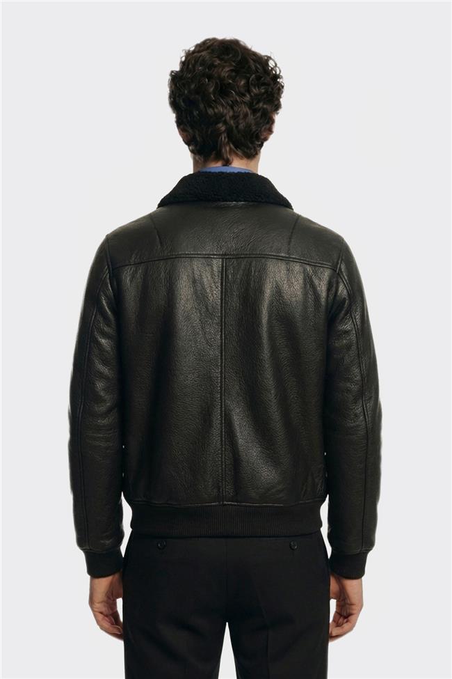 Siyah Deri Erkek Ceket