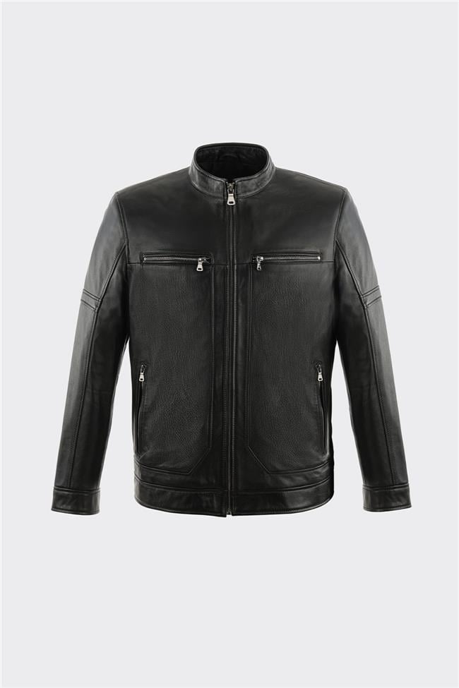 Siyah Deri Erkek Ceket