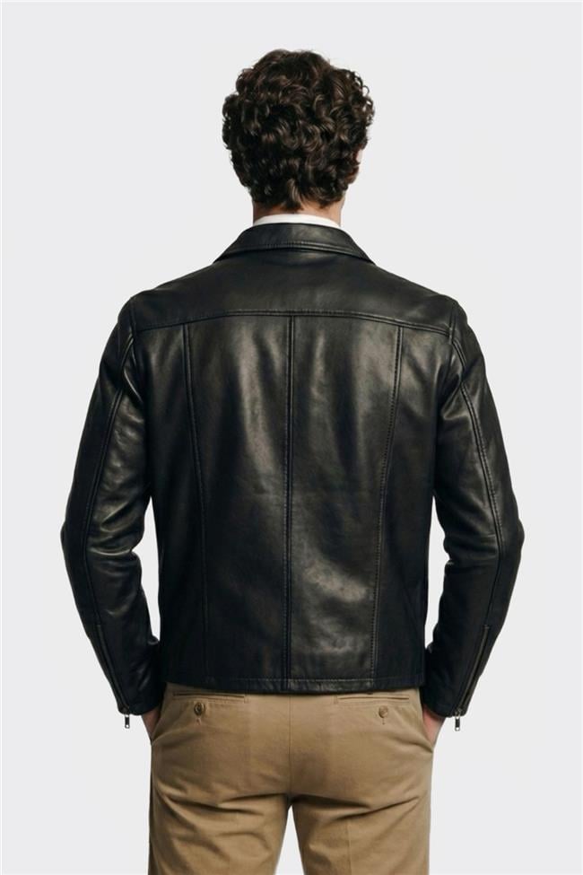 Siyah Deri Erkek Ceket