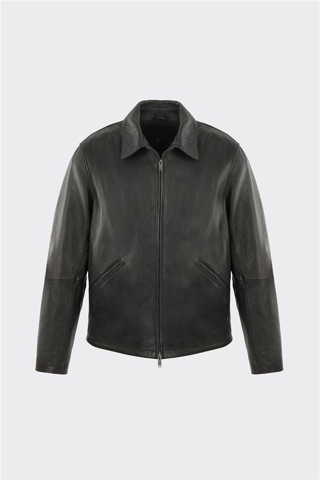 Siyah Deri Erkek Ceket