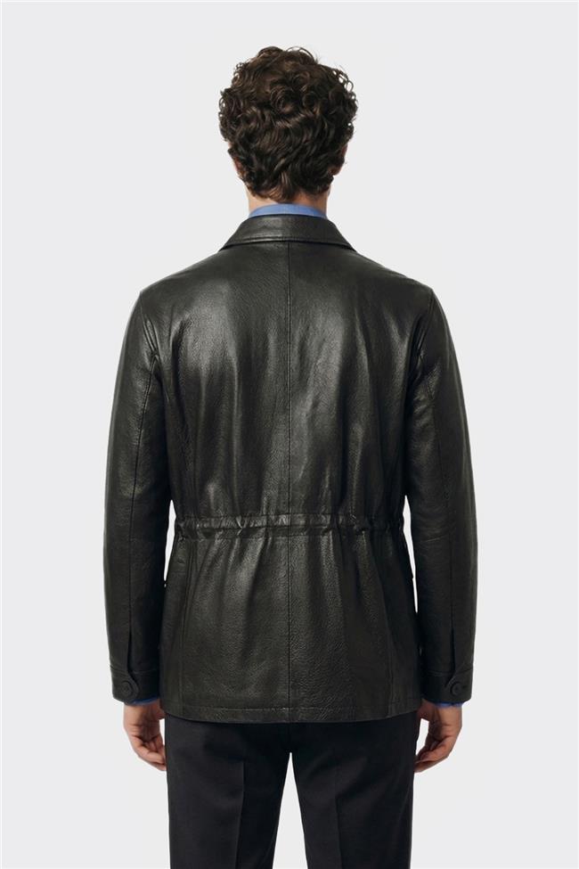 Siyah Deri Erkek Ceket