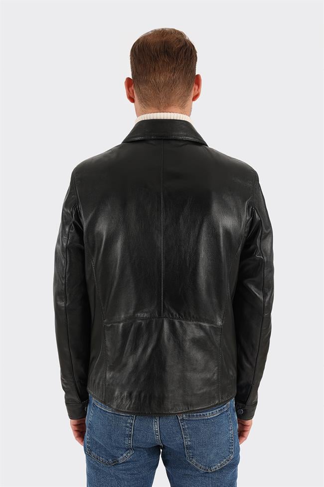 Siyah Deri Erkek Ceket