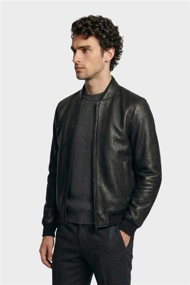 Siyah Deri Erkek Ceket