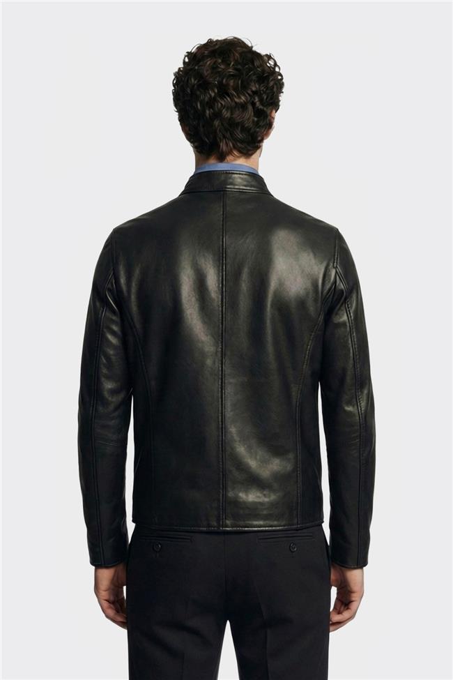 Siyah Deri Erkek Ceket