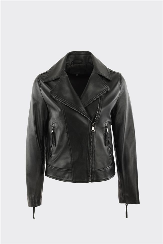 Siyah Deri Kadın Ceket