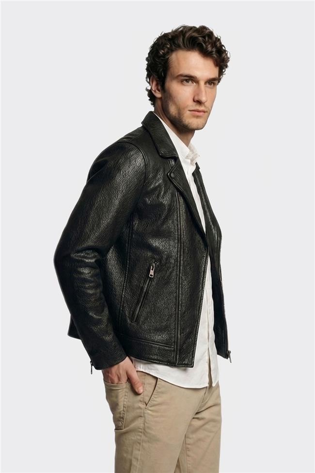 Siyah Deri Erkek Ceket
