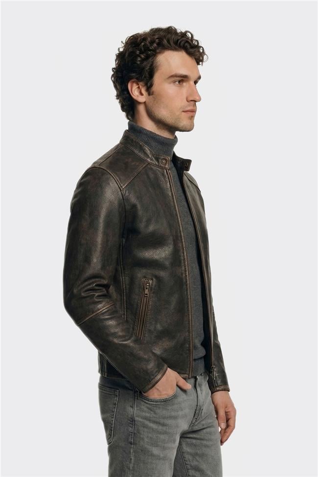 Siyah Deri Erkek Ceket