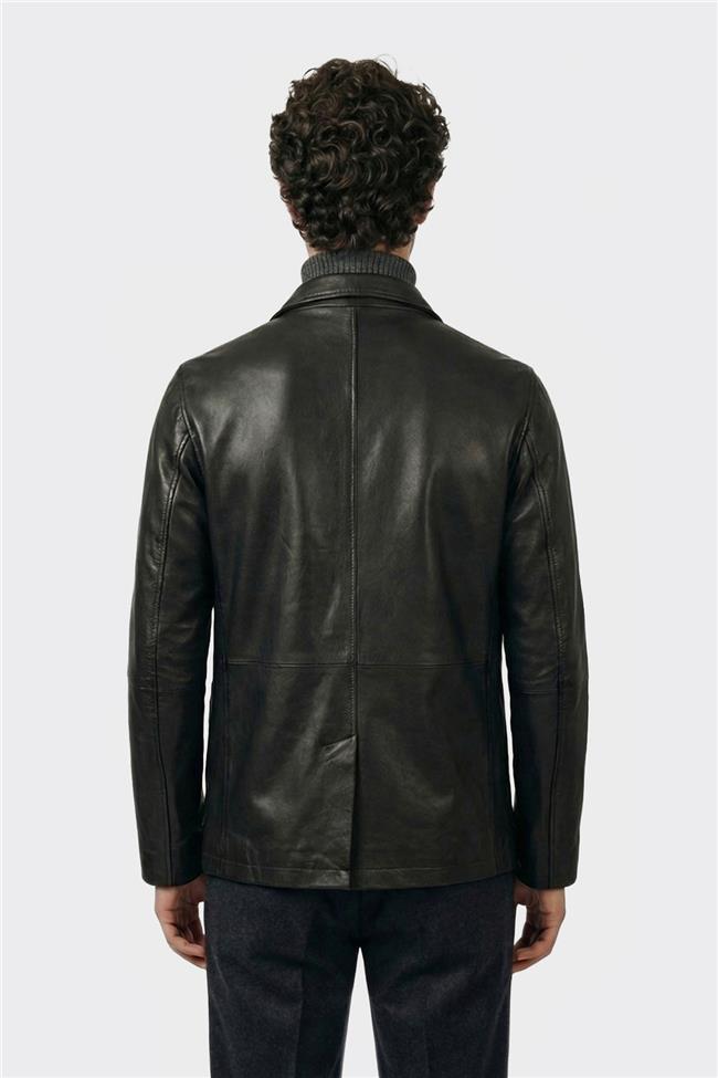 Siyah Deri Erkek Ceket