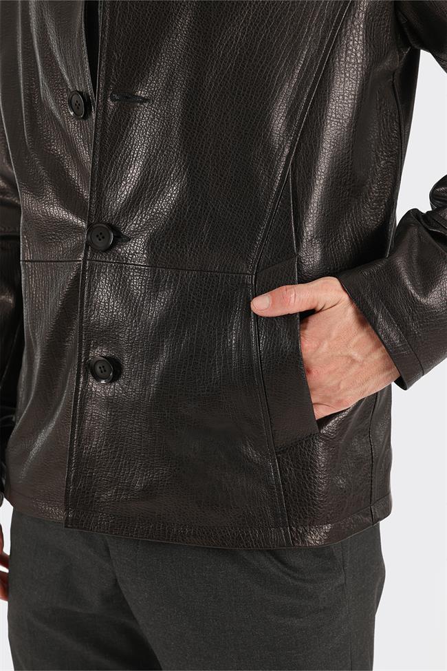 Siyah Deri Erkek Ceket
