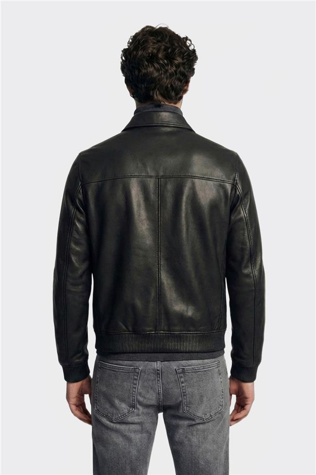 Siyah Deri Erkek Ceket