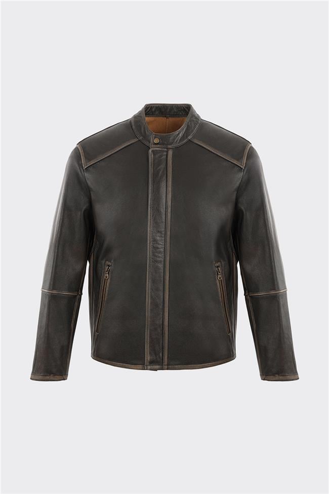 Siyah Deri Erkek Ceket