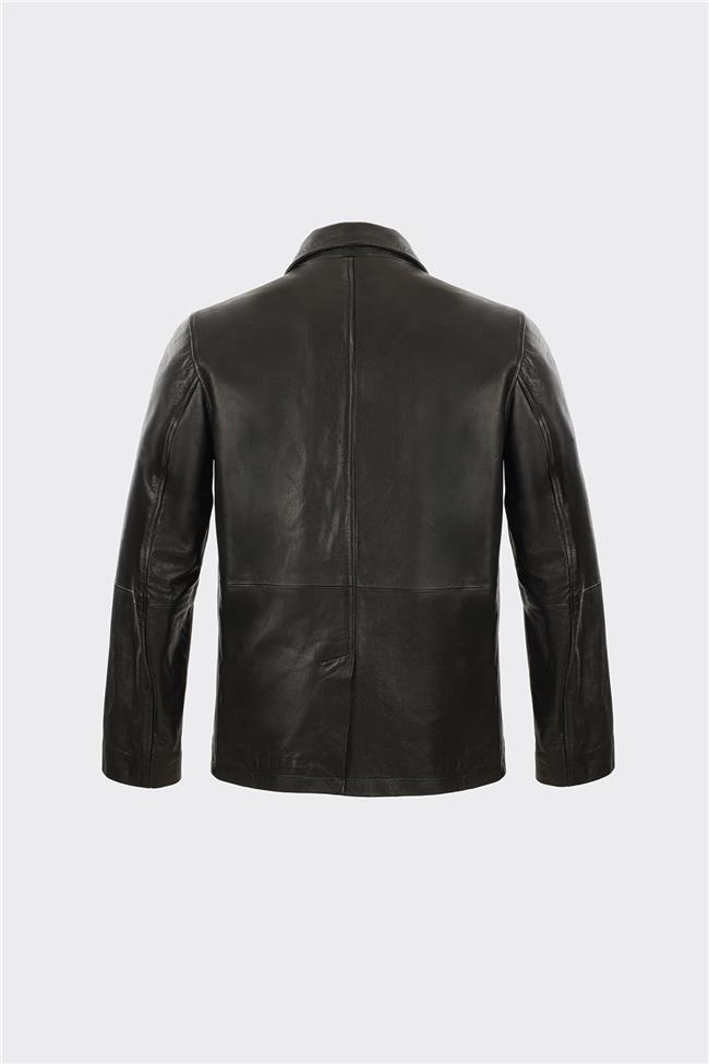 Siyah Deri Erkek Ceket