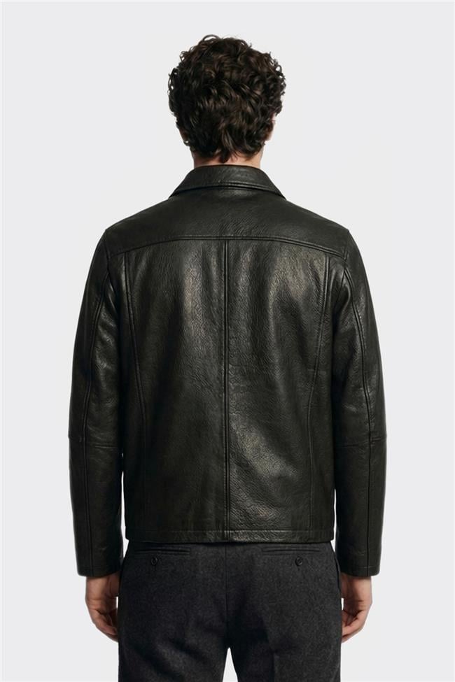 Siyah Deri Erkek Ceket