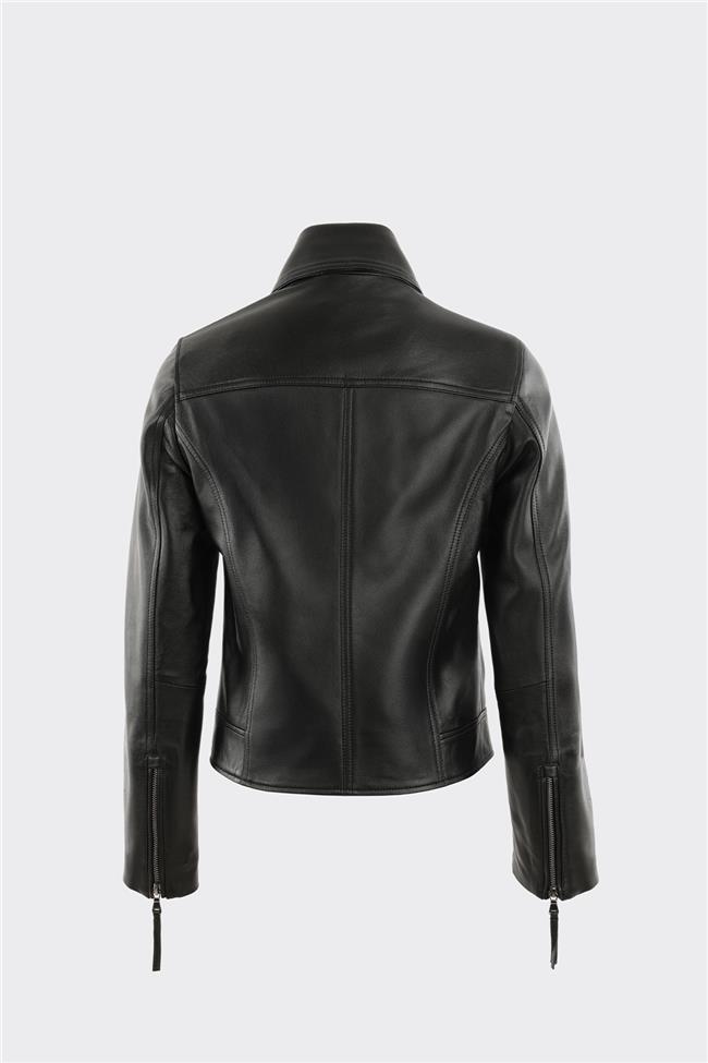 Siyah Deri Kadın Ceket