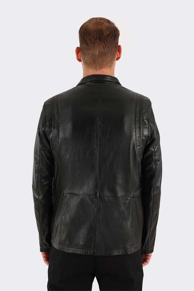 Siyah Deri Erkek Ceket
