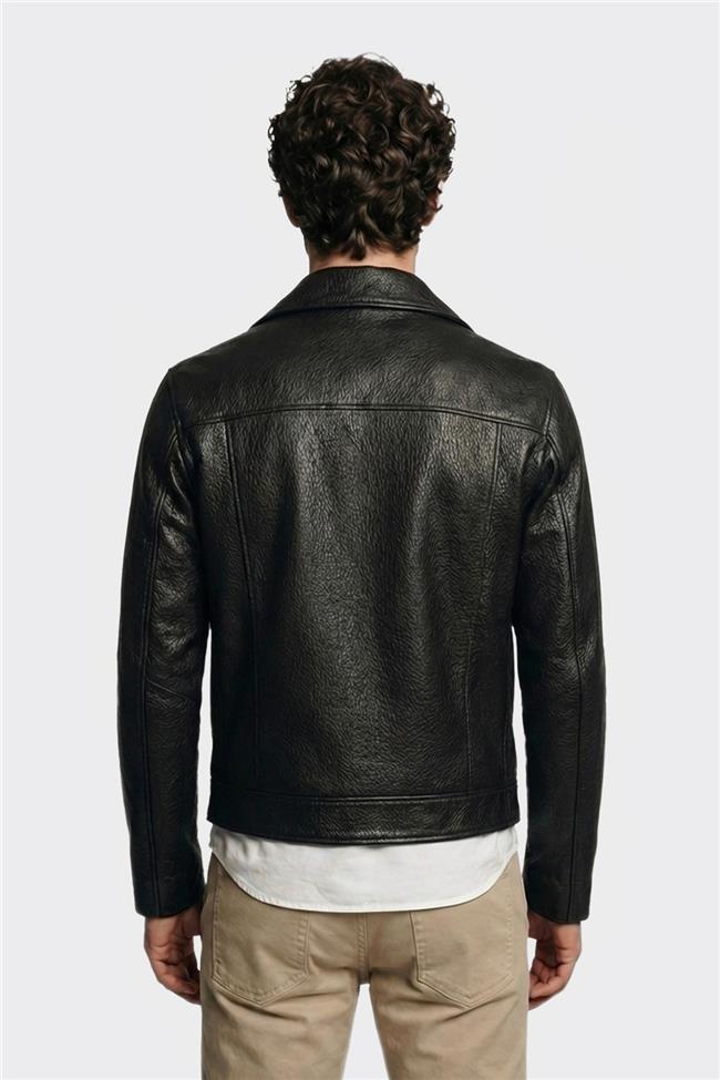 Siyah Deri Erkek Ceket