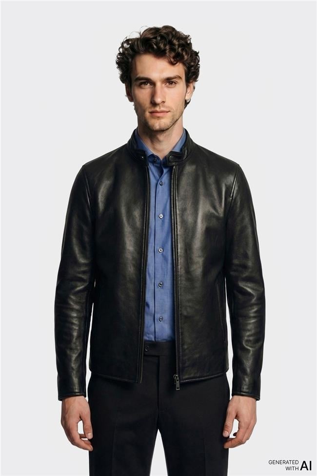 Siyah Deri Erkek Ceket